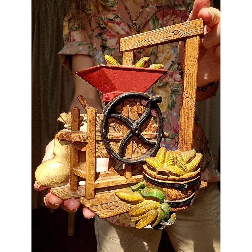 Vintage Farmhouse Fall House Decor Wall Plaque – Corn Grinder by HOMCO
